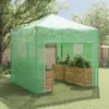 vidaXL Kas met opklapbaar frame, groen, 290 x 290 x 315 cm, Productafbeelding-voorbeeld 3