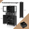 COSTWAY Koupelnová skříňka se 2 zásuvkami a 4 dvířky, Náhled obrázku produktu 3