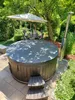 Badefass 200cm mit 30 KW Holzofen Hottube mit Abdeckung und Produktbild-Vorschau 4