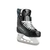 A single black ice skate with white laces and blue accents, presented on a white background. Podgląd zdjęcia produktu
