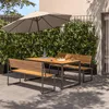 home24 Gartenbank aus Akazienholz - Schwarz / Braun - Produktbild-Vorschau 2