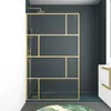Duschwand 120×195 cm, Gold, Aluminium, 5 mm ESG, Siebdruck Produktbild-Vorschau 3