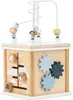 A wooden activity cube for toddlers with various interactive elements. Produktbild-Vorschau