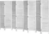 A white wooden room divider with 8 panels, shown from the front. Anteprima dell’immagine prodotto