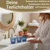 LS-LebenStil 4´er Set Glas Teelichthalter Retro Blau 7cm Produktbild-Vorschau 7