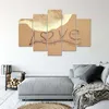 5-teiliges leinwandbild liebe im sand 100x70 cm Feeby beige Produktbild-Vorschau 2