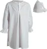 Schlafwandler Kostüm Nachthemd mit Zipfelmütze für Kinder Gr. 104-164 weiß Fasching Karneval Mottoparty Mittelalter Kinderfasching Produktbild-Vorschau