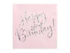 Urokliwe Serwetki "Happy Birthday" w jasnym pudrowym różu – Podgląd zdjęcia produktu 1