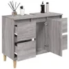 vidaXL Waschbeckenunterschrank Grau Sonoma 80x33x60 cm Produktbild-Vorschau 4