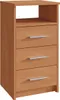 A wooden chest of drawers with three drawers and an open shelf on top. Produktbild-Vorschau