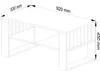 A line drawing of a coffee table with dimensions indicated. Produktbild-Vorschau
