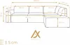 AX LIVING Couch Sofa L Form Didim L Creme – 292 cm, Produktbild-Vorschau 7