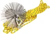 A chimney brush with a rope and weight, isolated on a white background. Produktbild-Vorschau