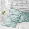 2er Set Satin Kissenbezug Grün 40x80 mit Haargummis Produktbild-Vorschau 5