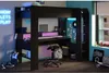 Lit Mezzanine Enfant Gamer LED ONLINE, 90 x 200 cm, Noir Voir les images du produit 3