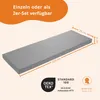 A gray rectangular cushion with dimensions indicated by orange lines and text. Anteprima dell’immagine prodotto