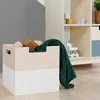 Aufbewahrungsbox aus Holz Modell 2 - mit Griffen - Weiß und Produktbild-Vorschau 1