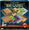 A product box for a 100-game set, showcasing various game boards and pieces. Podgląd zdjęcia produktu