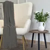 Koc z frędzlami Neria ciemnoszary grafit 150x200 cm Podgląd zdjęcia produktu 2