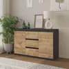 MIKEL - Kommode / Sideboard mit 3 Schubladen und 2 Türen - Produktbild-Vorschau 3
