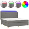 vidaXL Boxspringbett mit Matratze & LED Dunkelgrau 180x200 Produktbild-Vorschau 3