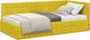 vidaXL Rohový rám postele s čelom žltý 90 cm x 190 cm zamat Náhľad obrázku produktu 1