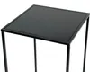 A close-up view of a black square metal side table with a black top, set against a white background. Produktbild-Vorschau