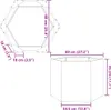 vidaXL Fioriera esagonale bianca 69x60x45 in acciaio Anteprima dell’immagine prodotto 6