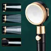 A product image showing a showerhead with multiple spray patterns demonstrated in inset images. Produktbild-Vorschau