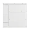 The back of a white shoe cabinet with shelves on the left side. Produktbild-Vorschau