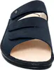 A close-up, front-facing view of a navy blue sandal with adjustable straps. Produktbild-Vorschau