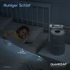 A child sleeping in bed next to an air purifier on a nightstand. Produktbild-Vorschau
