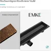 EMKE Duschrinne Edelstahl 70cm Mattschwarz Bodenablauf Produktbild-Vorschau 2