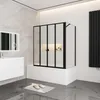 Duschspa 100x140cm Badewannenaufsatz 4-teilig Schwarz Produktbild-Vorschau 2