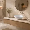 Aufsatzwaschbecken oval weiß Keramik Waschschale für Bad Produktbild-Vorschau 3