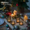 Hewory: Velas pequeñas, portavelas verdes, vidrio. Juego de Vista previa de la imagen del producto 3
