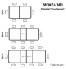 Diagrams showing different seating arrangements around a table. Produktbild-Vorschau