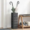 vidaXL Portaombrelli nero, 15,5 x 15,5 x 49 cm, acciaio Anteprima dell’immagine prodotto 2