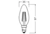 OSRAM LED Filament Kerze ULTRA EFF E14 2,5W 470lm 2.700K Produktbild-Vorschau 3