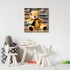 Leinwandbild Teddybär mit Herz für Kinder 30x30 Feeby Beige Produktbild-Vorschau 2