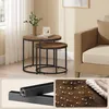 Couchtisch 2er Set Rund Beistelltisch Loft Design 2 in 1 Produktbild-Vorschau 4