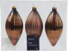 Christbaumschmuck Glas Olive 13cm 3 Stück geriffelt - Produktbild-Vorschau 2