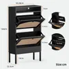 Schuhschrank 59x22.5x103.5 cm Schwarz Melamin Spanplatte Produktbild-Vorschau 5