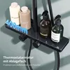 Duschsystem mit Thermostat und Glasablage in Schwarz Produktbild-Vorschau 5