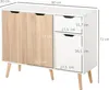 HOMCOM Buffet design scandinave 2 placards tiroir Voir les images du produit 5
