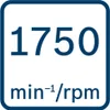 A graphic displaying the number 1750 with the unit min⁻¹/rpm below it, enclosed in a blue border. Náhled obrázku produktu