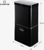 A black sensor trash can with dimensions indicated. Podgląd zdjęcia produktu