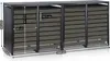 A multi-bin trash can enclosure with dimensions indicated. Produktbild-Vorschau