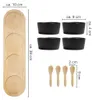 Dipschalen Set schwarz 4 Schalen mit Bambus Tablett 38 cm Produktbild-Vorschau 4