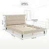 Polsterbed 140x200 cm, beige, tweepersoonsbed met Productafbeelding-voorbeeld 3